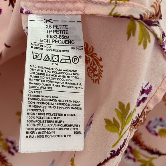 Banana Republic Blouse, Flora Patterns - Pink, Size XS - Picture 4 of 5